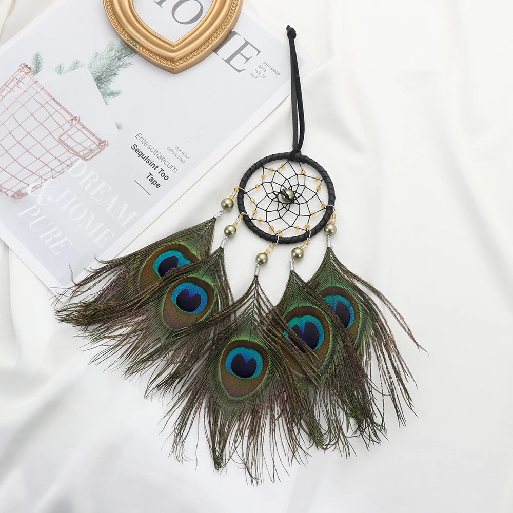 Ins Wall Love Heart Home Decoration Wind Chimes Dream Catcher Car Interior Feather