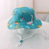 Spring Summer Thin Breathable Kids Bucket Hats Unisex Baby Sun Hats with Windproof Rope Children Outdoor Caps 6months-8years Old 4