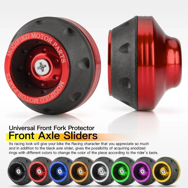 thumbnail image 2 of 2pcs Universal Motorcycle Front Fork Frame Sliders Falling Wheel Crash Protector Old School Bobber Touring Dirt Bike 2 of 14