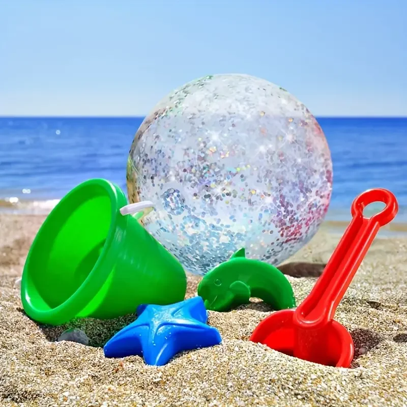 Water Toys 1pc Inflatable Glitter Ball for Beach and Photo Props