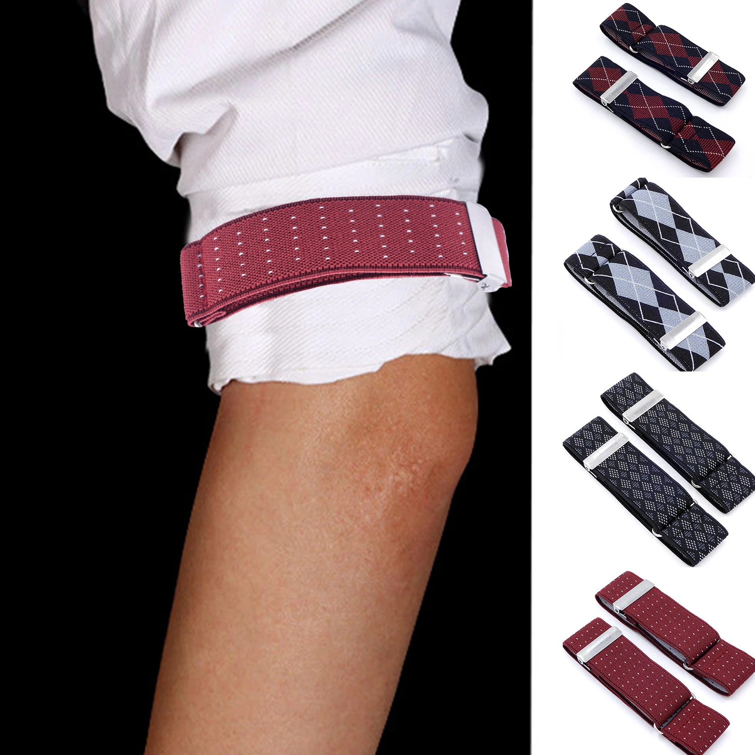 Shirt Sleeve Garter Strap 1Pair Fashion Arm Band Hold Up Garter Bartender Cuff Holder Men Shirt Adjustable High Density Elastic Band