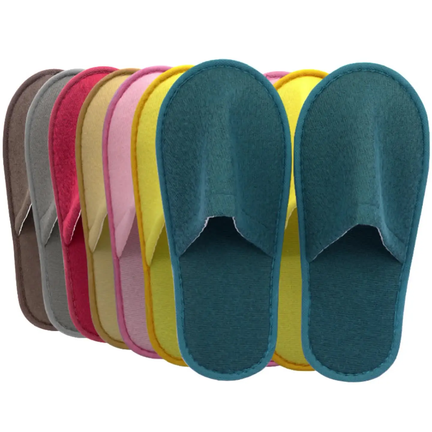 Lot 20 Paires Chaussons Invités Jetables – Hôtel, Spa, Bout Fermé, 4 Mm, Universel 36-41, Coloris Assortis