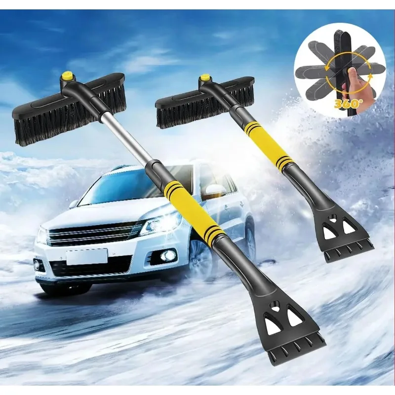 Car 3 in 1Cleaning Brush Adjustable Ice Scraper Brush Car Windshield Snow Removal Cleanin Interior Wash Supply