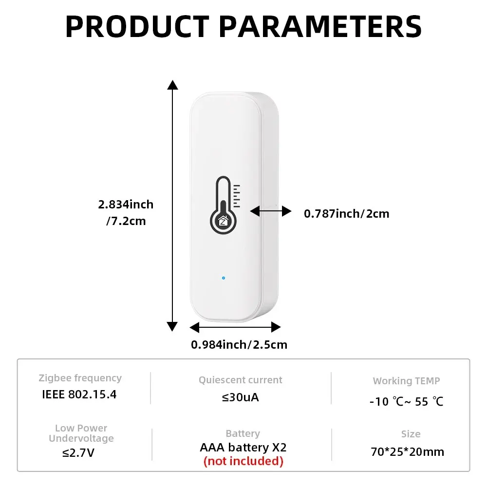 Smart temperature humidity sensor ONENUO Tuya Zigbee Smart Temperature And Humidity Sensor APP Remote Monitor For Smart Home Var SmartLife Work With Alexa Google