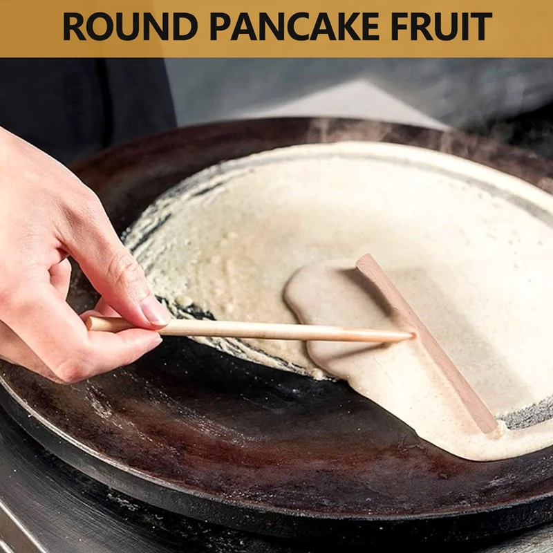 Trend 4Pcs T Shape Crepe Maker Pancake Batter Wooden Spreader Stick, Wooden Crepe Tools,Crepe Spreaders For Making Crepes