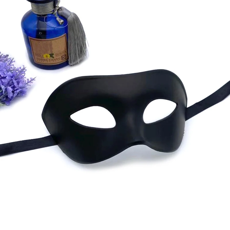 Halloween Props Prom Black Mask Half Face Adult White Thickened Eye Mask Men's Retro Holiday Supplies