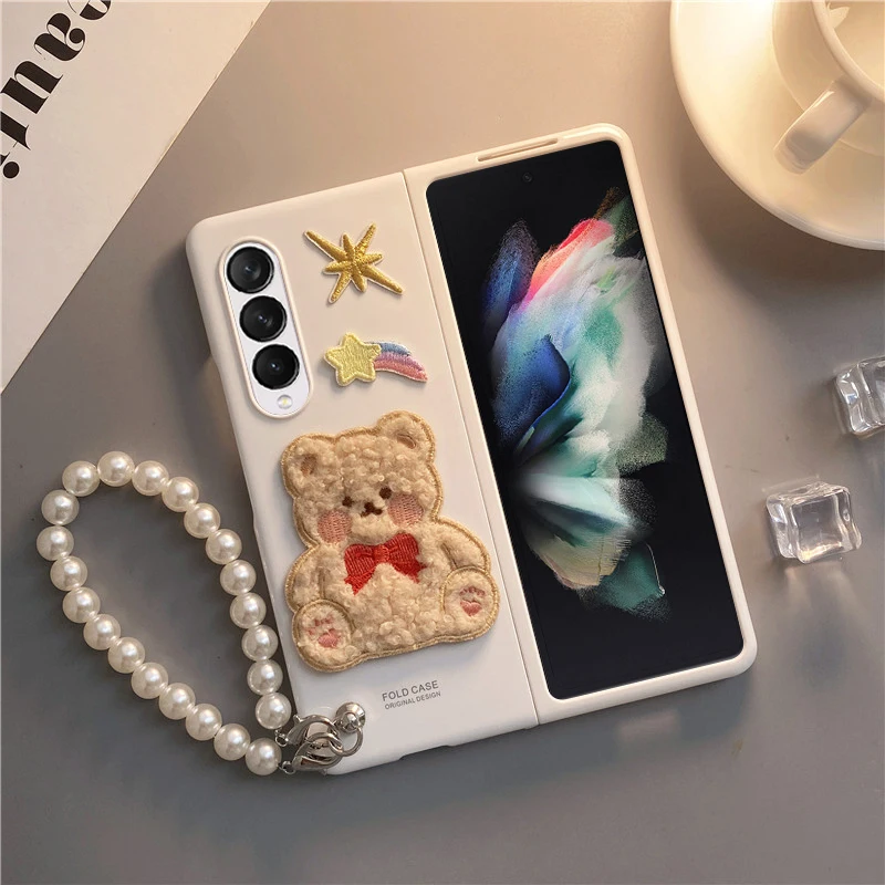 Cheap Fashion Bear Pendant Phone Case for Samsung Galaxy Z Fold 4