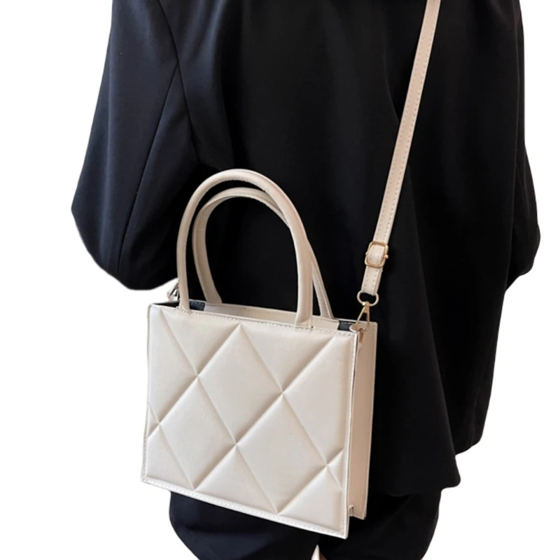 Modern Quilted Shoulder Bag PU Handbag Crossbody Bags for Students and