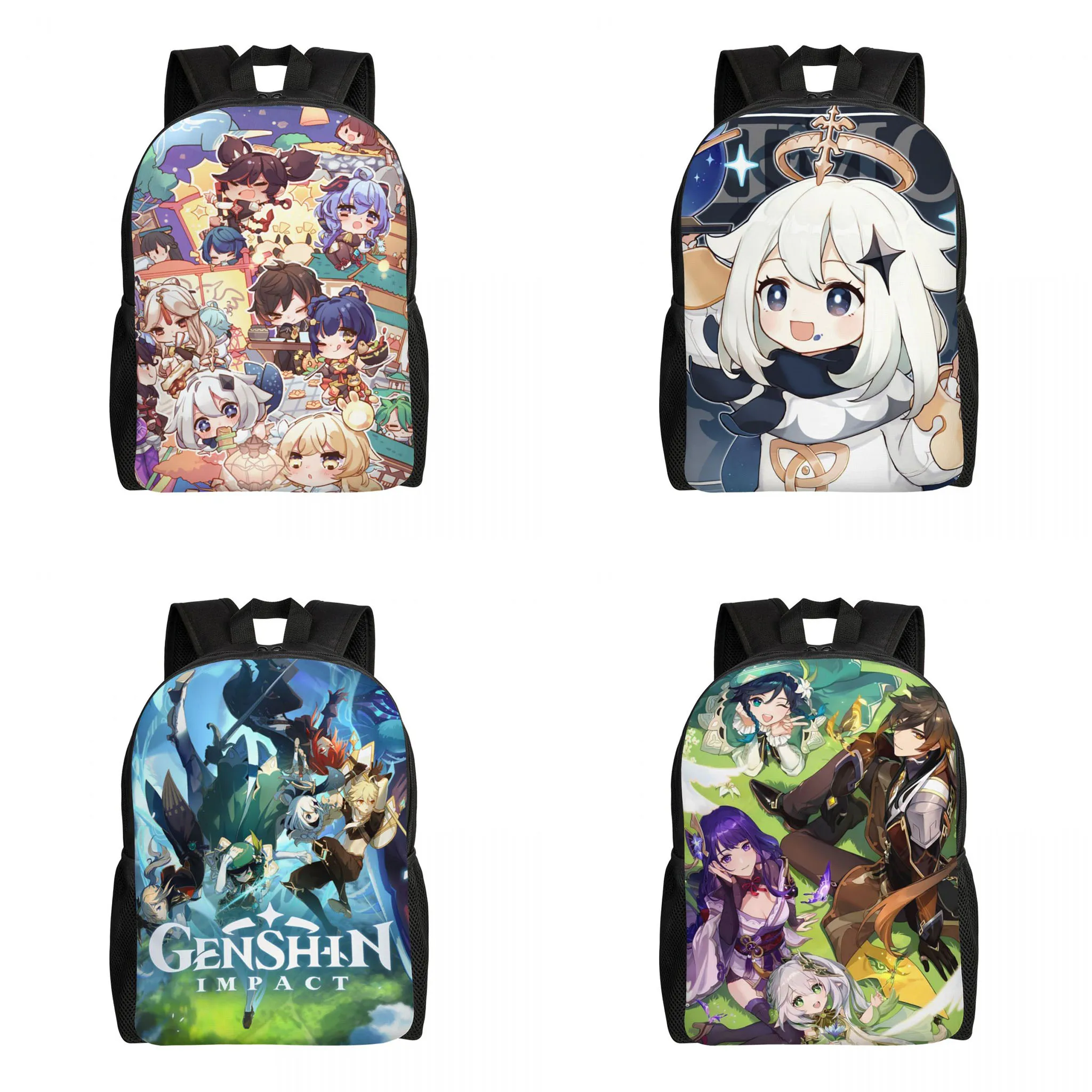 

Anime Genshin Impact Travel Laptop Backpack Bookbag Casual Daypack College School Computer Bag for Women & Men