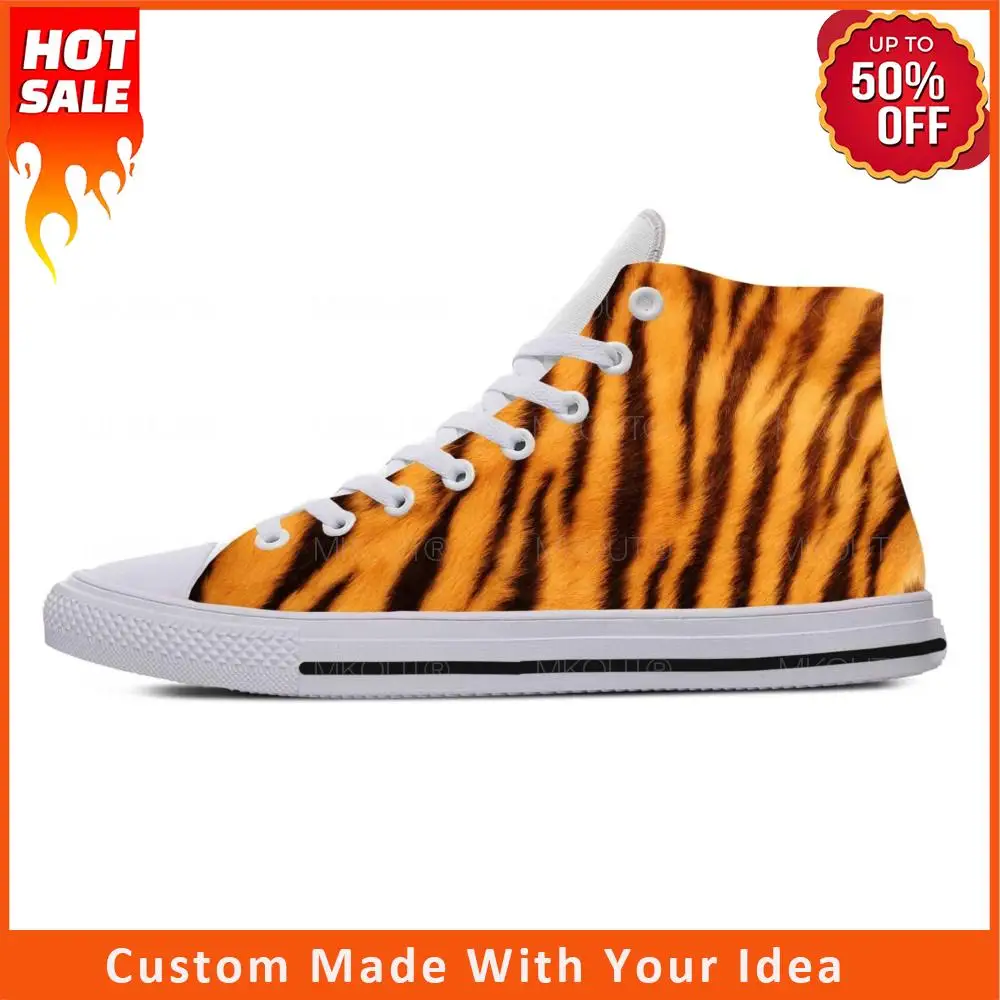 Animal Tiger Stripe Skin Pattern Fashion Popular Casual Cloth Shoes High Top Confortevole Traspirante 3D Print Uomo Donna Sneakers