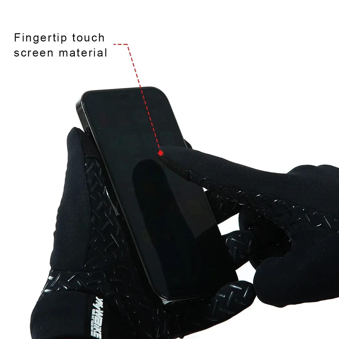 YKYWBIKE Winter Cycling Gloves Men Women Touch Screen Padded Bike Glove Water Resistant Windproof Warm AntiSlip Elastic Running 5