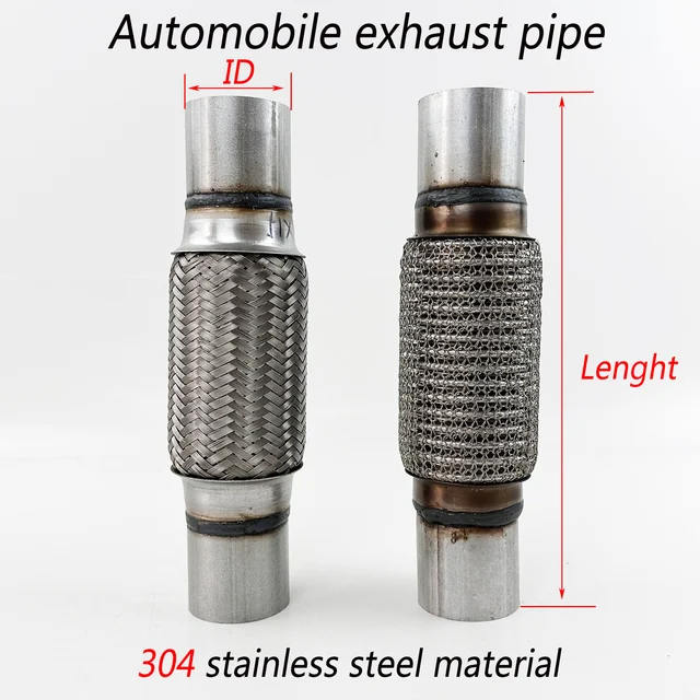 ท่อไอเสียสแตนเลส 304 และท่อลูกฟูกท่อไอเสียทนอุณหภูมิสูงสําหรับรถยนต์/SUV/รถบรรทุกที่เข้ากันได้ 1