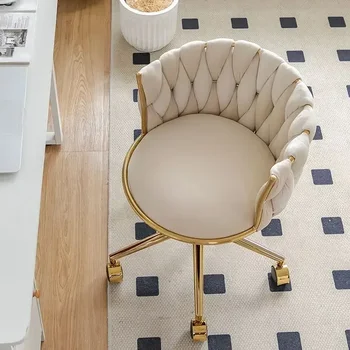 Sedia da computer per camera da letto di lusso Schienale elegante Mobili da ufficio girevoli Design semplice Sedia da scrivania per trucco Silla Escritorio