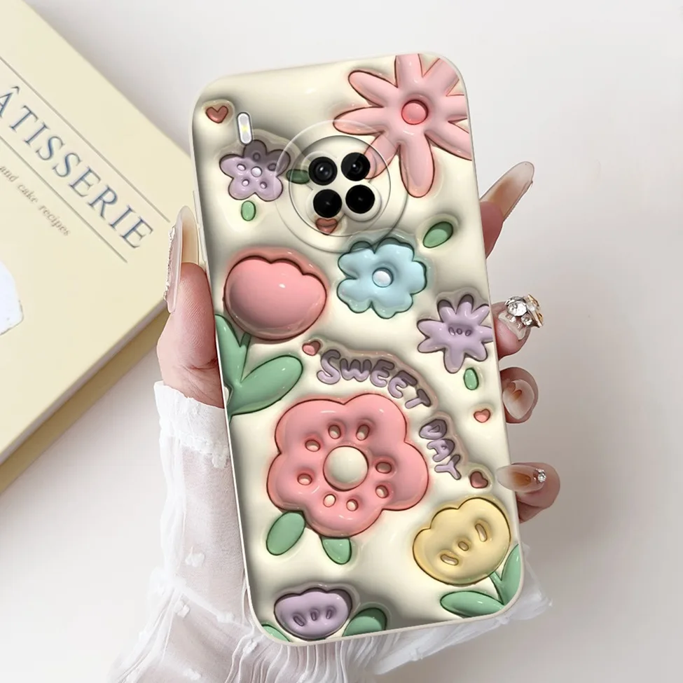 Fashion Cute Cartoon Luxury Flower Silicone Shockproof Bumper Back Cover