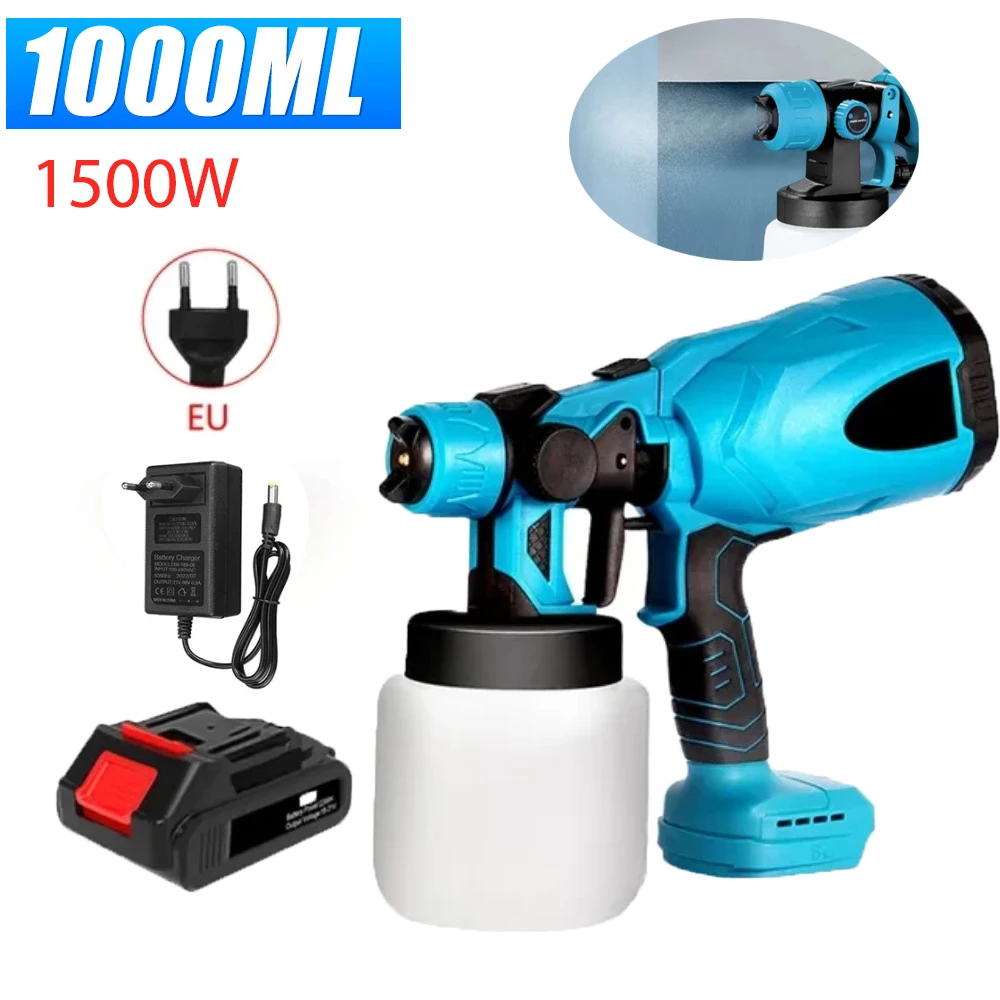 500W Household Paint Sprayer 800ml Portable Sprayer Gun Detachable High  Pressure Spray Gun for Painting Ceiling Walls Fence Door - AliExpress