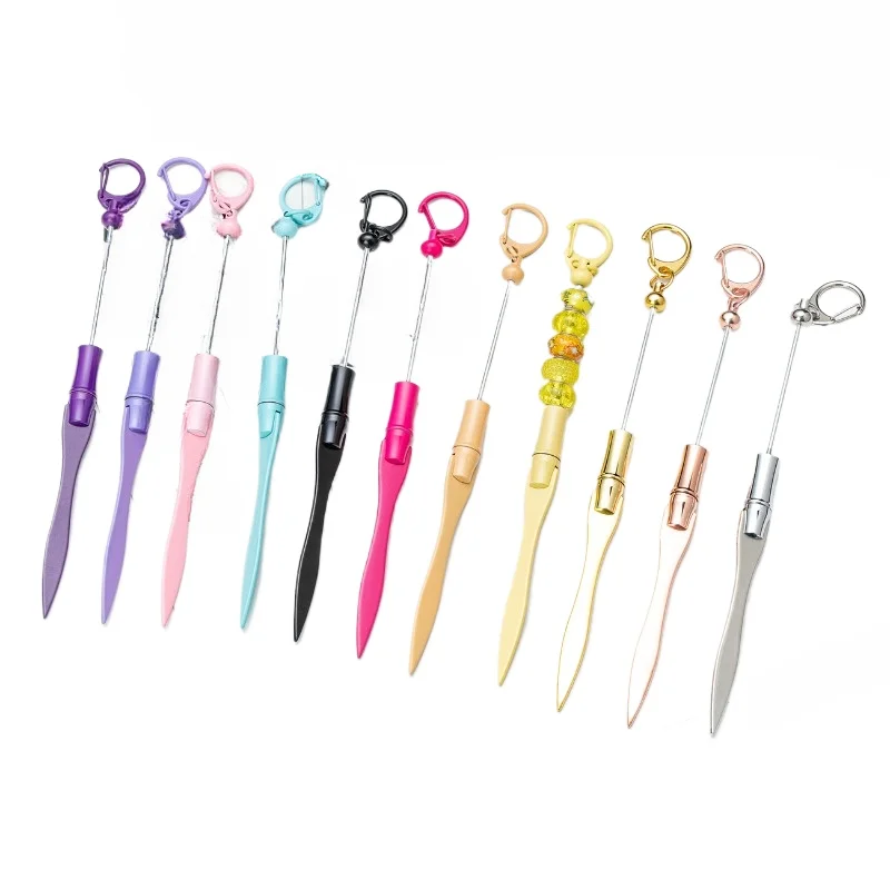 10pcs DIY Beaded Letter Opener Multi-functional Metal Paper Cutter Beadable Keychain Outdoor Portable Express Mini Box Cutter mail opener unboxing knife