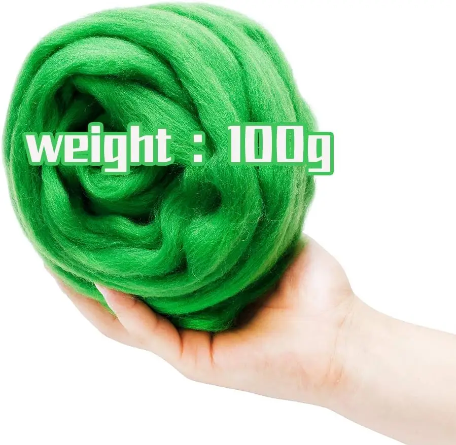 Wool Fibre for Needle Felting Wet Felting Wool Handmade Spinning DIY Craft Materials 66S