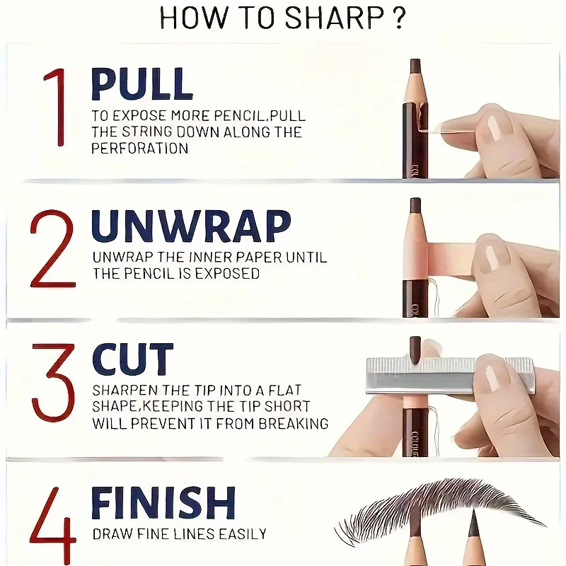 Tear-Off Pull Line Smudge-Proof Eyebrow Pencil