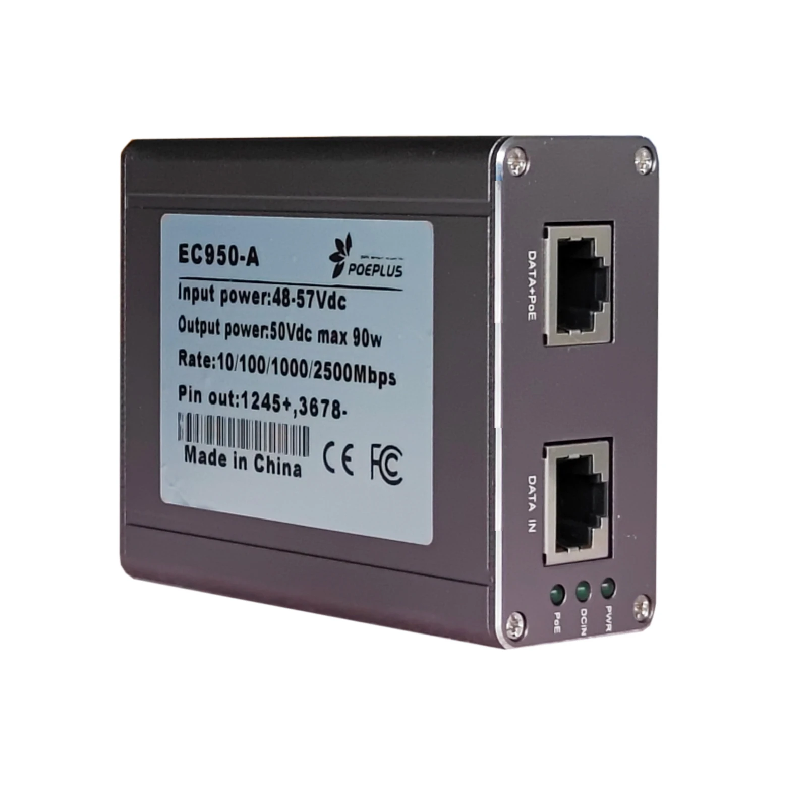 미모사 POE 인젝터 DC 입력 50V, POE 출력 기가비트 1245 + 3678-