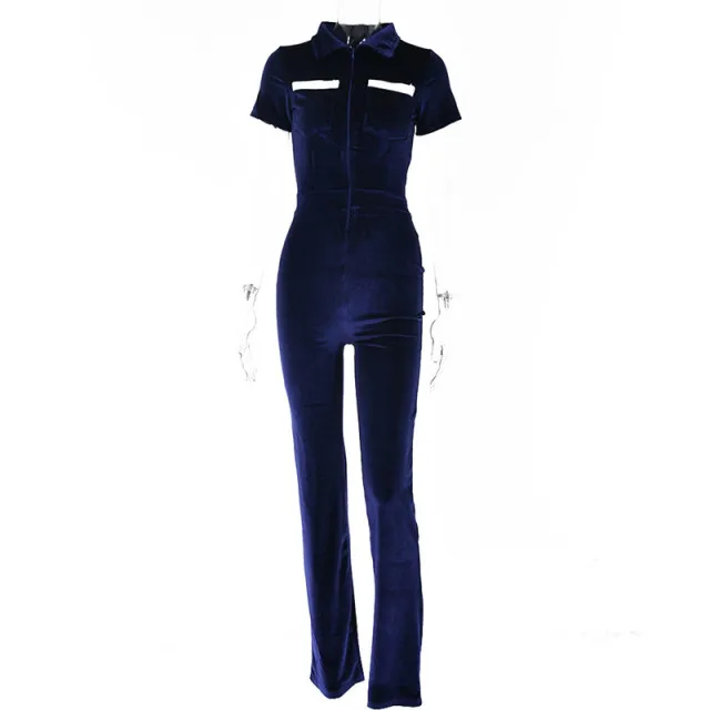 Buy Blue Velvet Embellished Sequin Halter Jumpsuit For Women by Emblaze  Online at Aza Fashions.