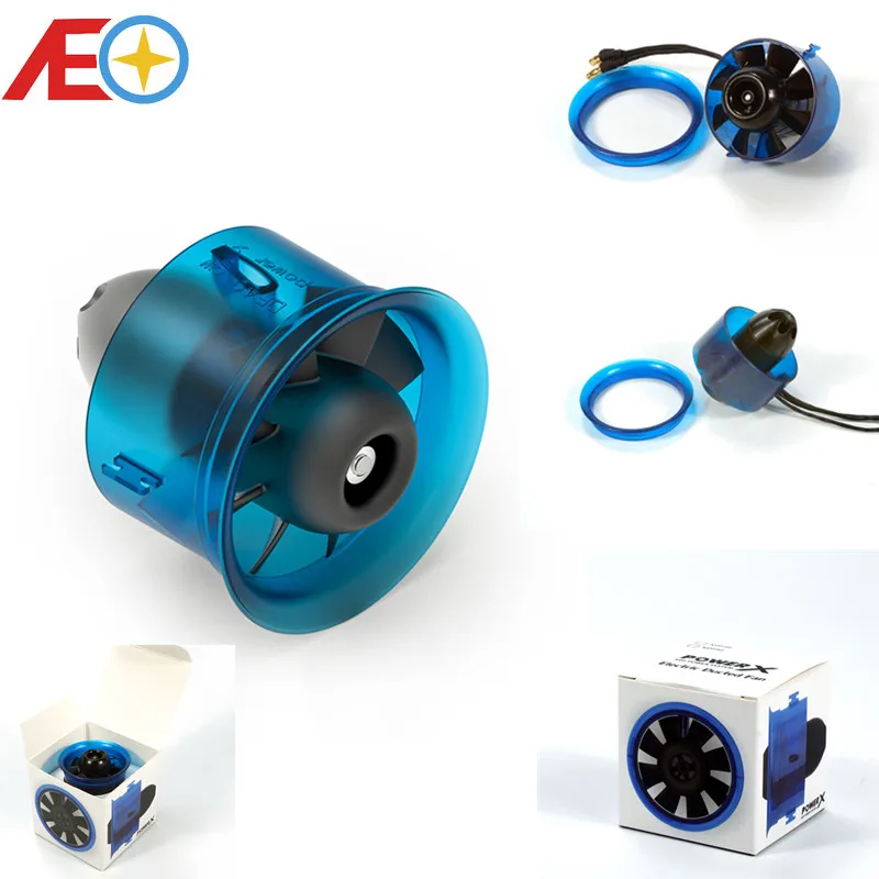 40mm EDF Accessory 8-blade Fan Rotor;Dia 40mm PVC Blue Plastic Ducted Housing 