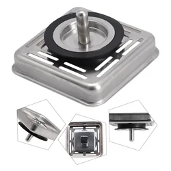 Square Kitchen Sink Strainer  Stainless Steel Construction  Protects Drains from Hair and Debris  Easy to Install and Clean