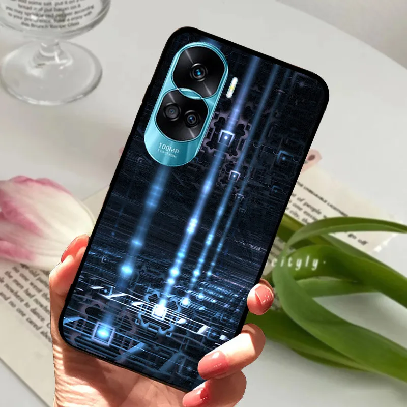 Sleek Black Silicone Soft Painted Protective Case