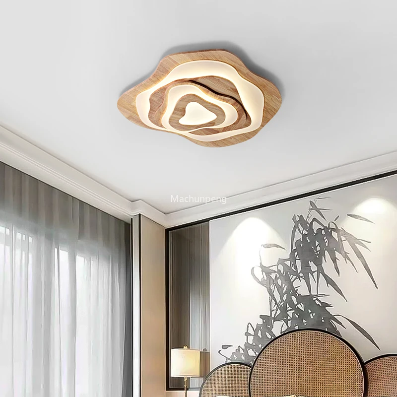 

Chinese Zen Lustre Wood Ceiling Light Acrylic Cloud Creative Led Ceiling Light Aesthetic Modern Lampara Techo Home Decoration