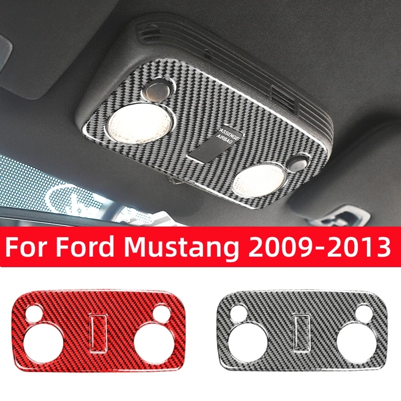 

For Ford Mustang 2009-2014 Accessories Carbon Fiber Interior Car Reading Light Panel Frame Stickers Decal Trim Cover Decoration