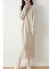 Autumn Winter Women's Turtleneck Sweater Wool Dress Basic Pullover Casual Cashmere Skirt 100% Merino Wool Knitwear Soft Clothing 3
