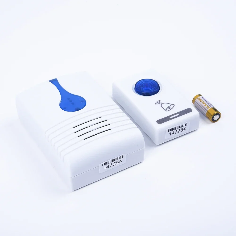 White LED Wireless Doorbell Door Bell Battery Powered LED Light 32 Tune Songs Wireless Home Security Smart Doorbells General