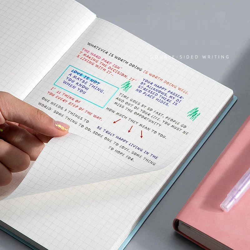 두꺼운 대형 슈퍼 두꺼운 그리드 스퀘어 북, 노트북 A5, B5, 그리드 다이어리, Cuaderno 노트북, 그리드 북 