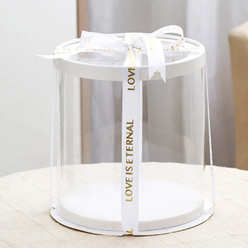 5/10Pcs Square Transparent PVC Cake Box 4/6inch Birthday Cake Box DIY Dessert Cake Packing Box Party Christmas Wedding - 15 - View #10
