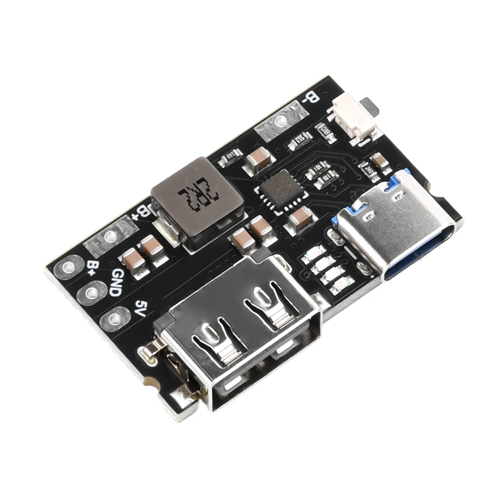 Power bank motherboard TYPE-C Input USB Output 5V 2.4A Li-ion battery charging/discharging control board DIY mobile power motherboard switch