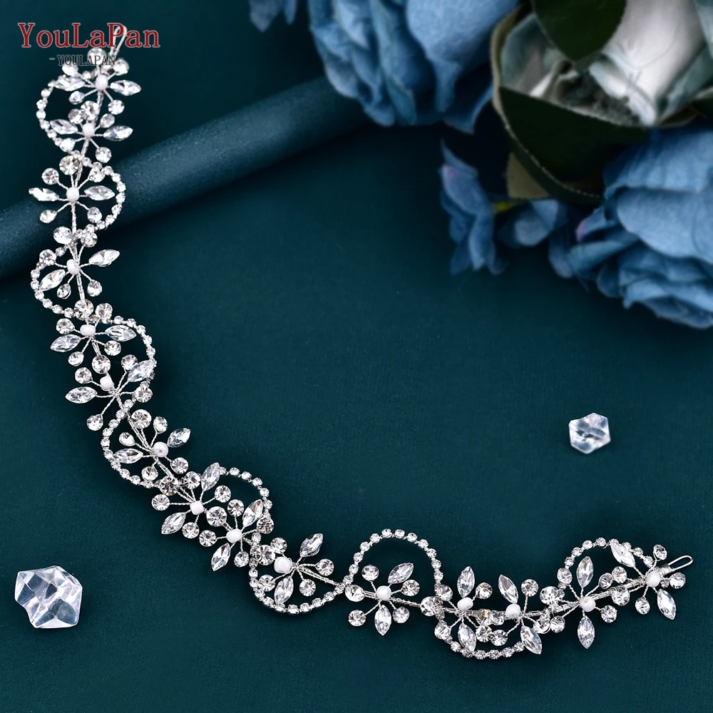 Bridal Headband Wedding Rhinestone Hair Accessories Women Headwear Dancing Party Headpiece Handmade Headdress HP266