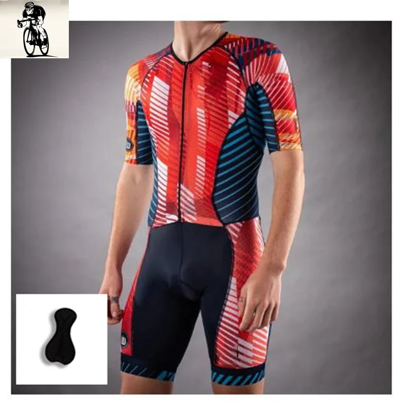 Men Short sleeve Cycling Jersey Triathlon Suit, Mens Short sleeve Triathlon Jumpsuit Running Swimming and Cycling Skin Suit wear 2