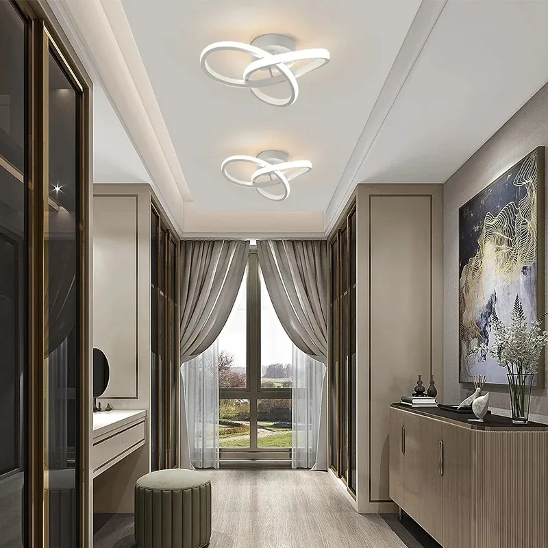Modern Spiral Design LED Ceiling Light Fixture - 6500K White