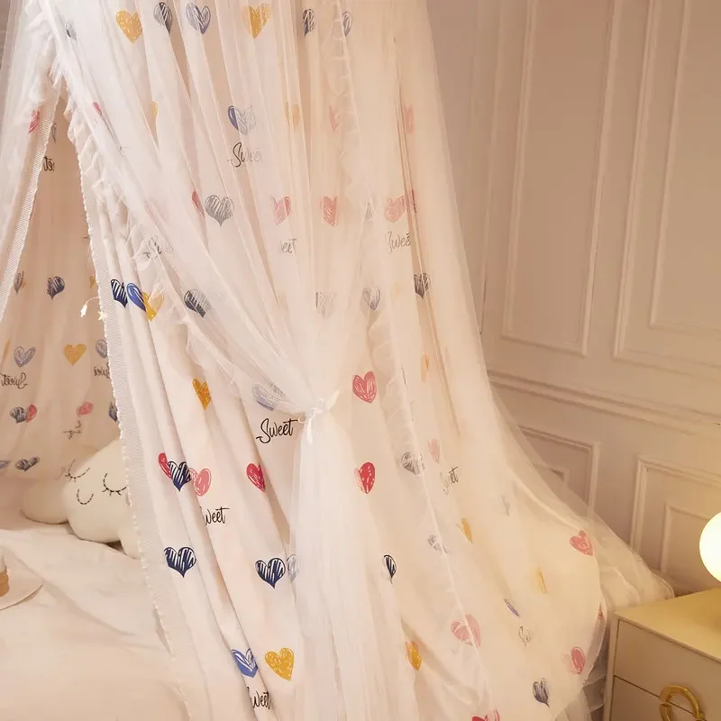 Double Layer Bed Curtain Princess Suspended Dome Mosquito Net Household Shading Curtain Bed Cover Mosquito Net Room Decor