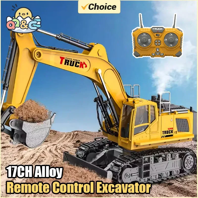 ABS Metal Remote Control Construction Excavator Toy for Kids