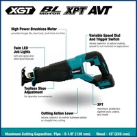 Makita scie alternative sans brosse scie alternative outils électriques portables sans fil avec 4 lames de scie pour batterie 18V 6