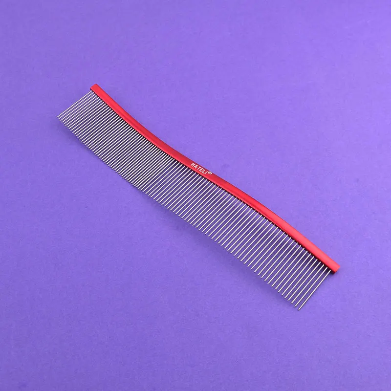 Professional Stainless Steel Pet Grooming Comb - Dual Teeth Design for Effective Hair Removal