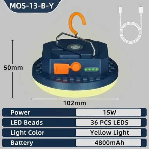 Rechargeable Camping Lights Outdoor Magnetic Suction Tent Lanterns Maintenance Emergency Lights High Light Flashlights 13500mah - Image 10