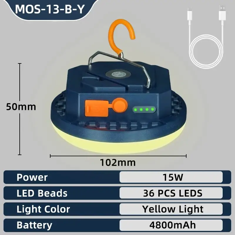 Rechargeable Camping Lights Outdoor Magnetic Suction Tent Lanterns Maintenance Emergency Lights High Light Flashlights 13500mah - Image 10
