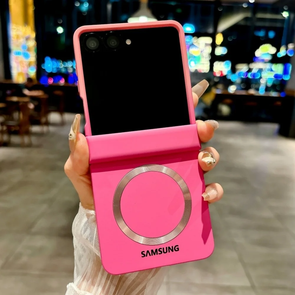 Magnetic Flip PC Plastic Phone Case with Magsafe and Double Color Gradient Matte Cover