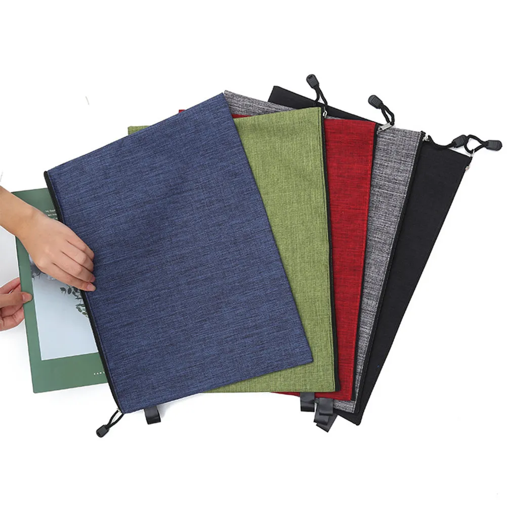 10Pcs 지퍼 파일 가방 방수 B4 크기 문서 정리 파우치 학교 사무실 문구 파일 폴더 삽입