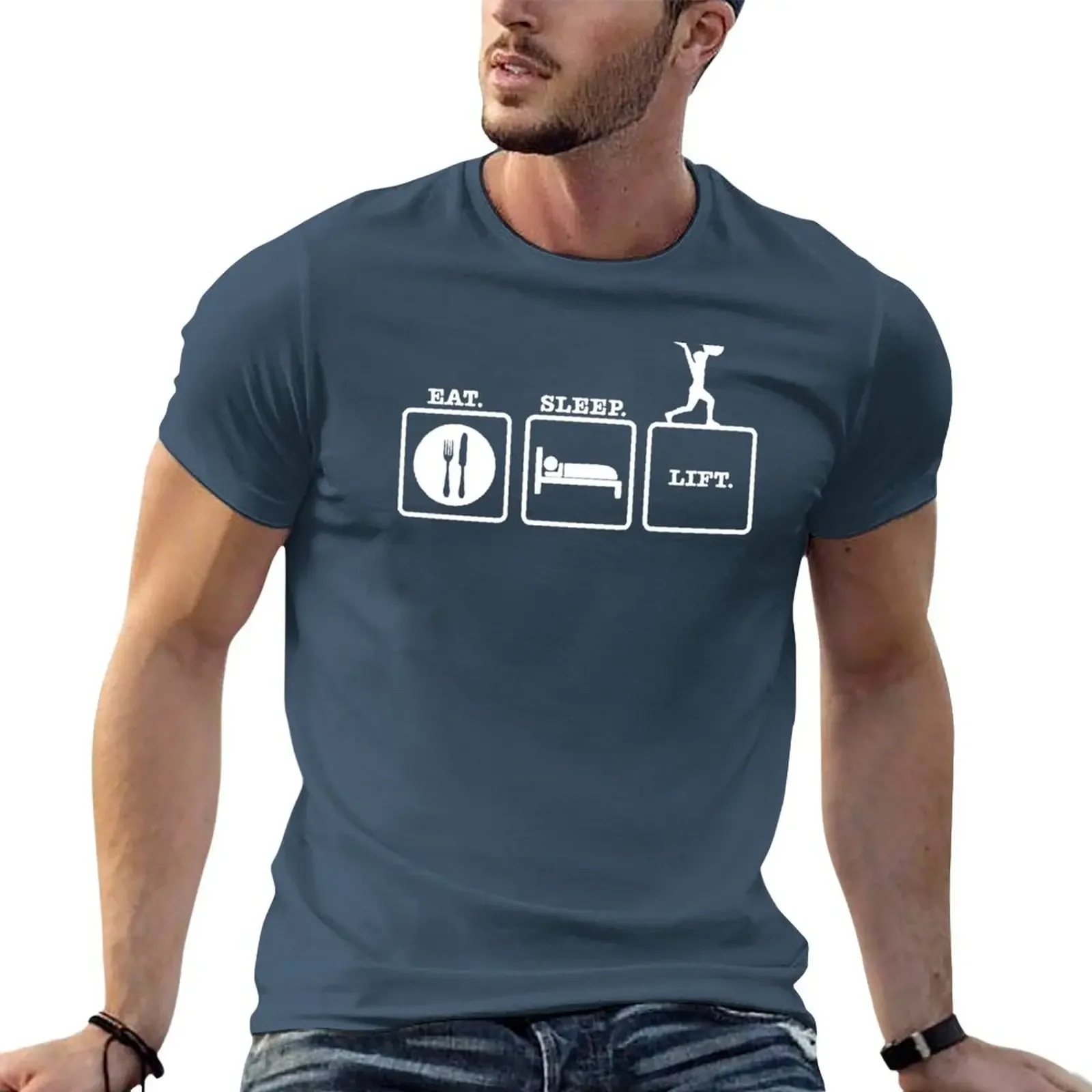 

Christmas Gift Eat Sleep Lift weightlifting RP359 Best Product T-Shirt summer tops cute tops mens workout shirts