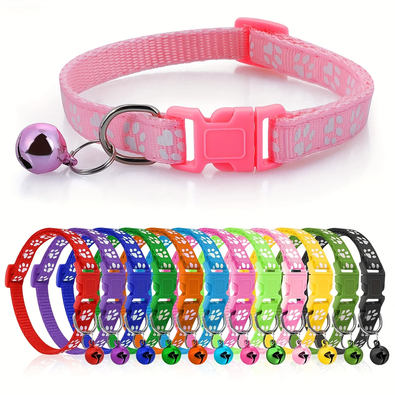 Soft Puppy Collars With Bells Adjustable Id Identification Set_voghion.com