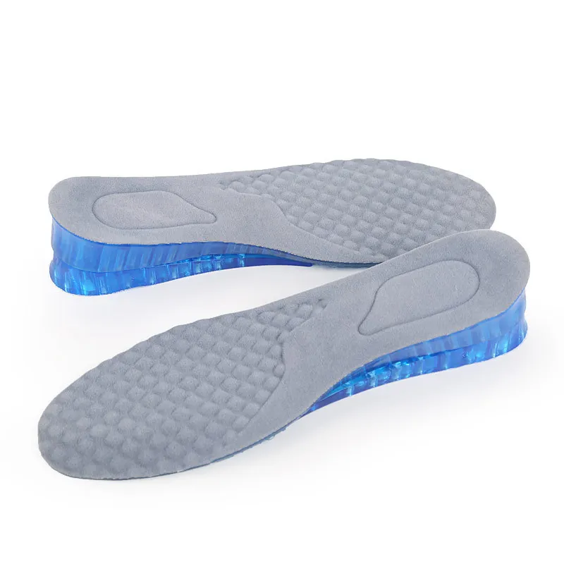 

1 Pair Double layer Silicone Insoles Comfy Unisex Women Men Silicone Gel Lift Height Increase Shoe Insoles Heel Insert Pad