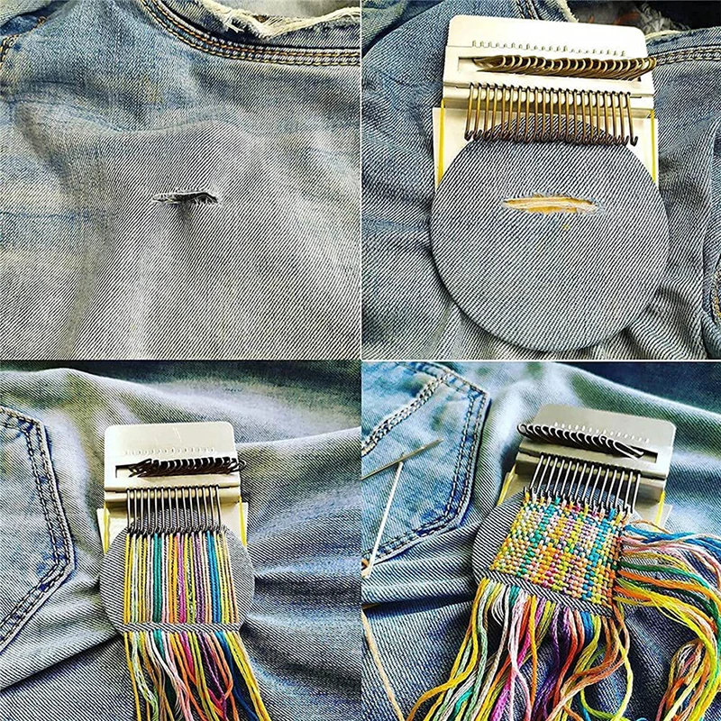 Mini Darning Loom Machine DIY Apparel Sewing Small Loom Small Mender For Darning Machine With Instructions Accessories