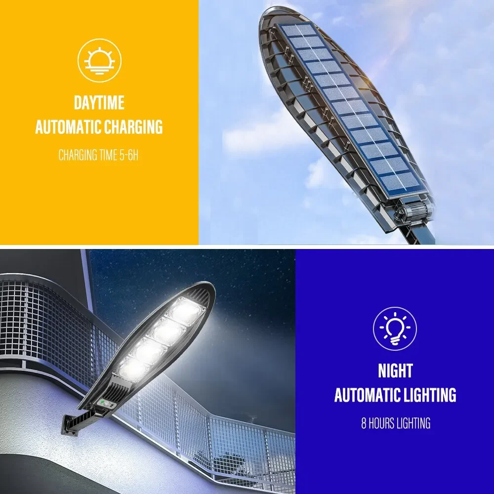 LED Solar Lights Outdoor Garden Street Light With Motion Sensor and Remote Control Waterproof Wall Light for Garage Floodlight 2